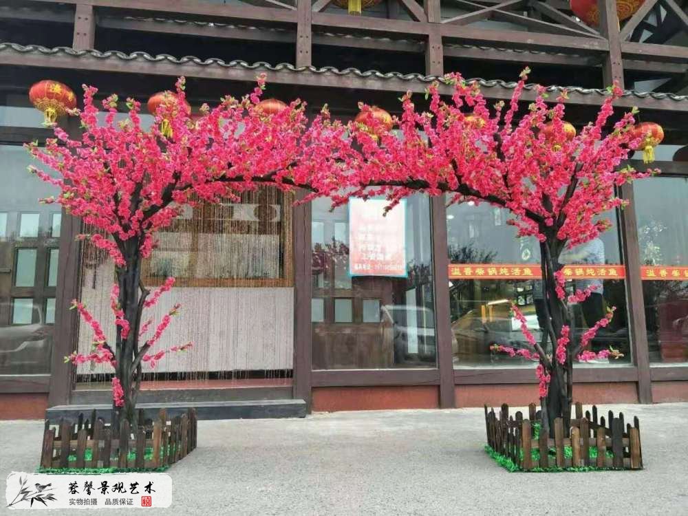 仿真桃花樹大門